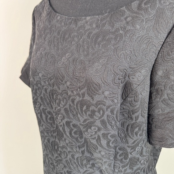 Talbots Black Embroidered Midi A-Line Formal Dress (Sz 16) - Picture 3 of 9